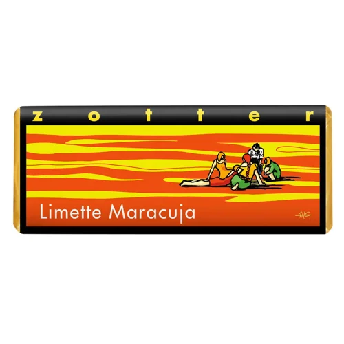 Шоколад чорний Zotter лайм та маракуйя 70г