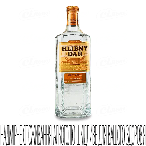 Горілка Hlibny Dar Пшенична 40% 0,37л