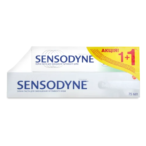 Зубна Паста Sensodyne Отбеливающая + Фтор 1+1, в/ґ, 75 мл