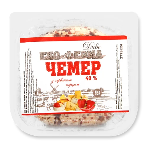 Сир М'який З Червоним Перцем Чемер Еко-Ферма Диво, 40%, кг