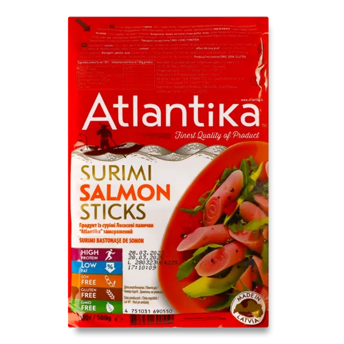 Палички Лососеві Заморожені Atlantika, в/у, 500г