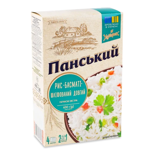 Рис Довгий Шліфований Басматі, В/К, 4х100г