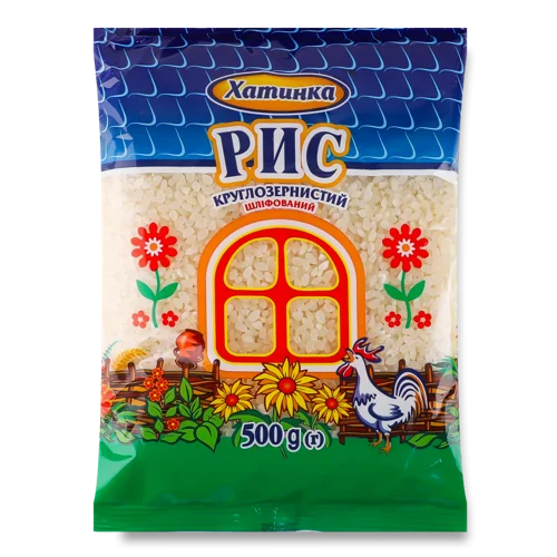 Рис Круглозернистий Шліфований, В/Ґ, 500г