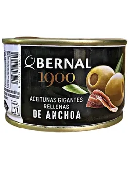 Оливки зелені фаршировані анчоусом Bernal 120г