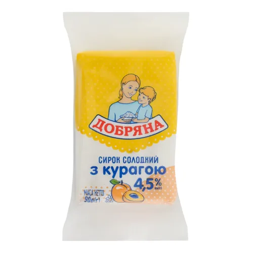 Сирок 4.5% солодкий з курагою Добряна м/у 90г