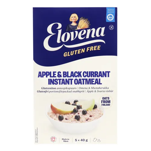 Каша-хвилинка вівсяна з яблуком та чорною смородиною Elovena