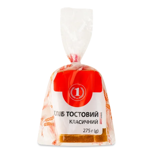 Хліб Тостовий Класичний в Нарізці ТМ '1' м/у, 275г