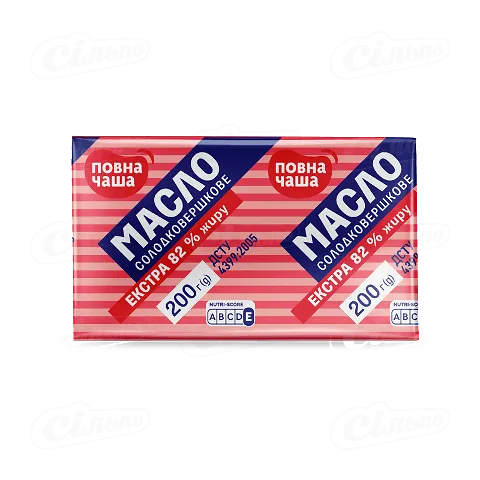 Масло Повна Чаша Екстра 82%, 200г