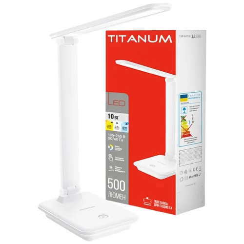 Лампа настільна Titanum LED 10W 3000-6500K біла чорна