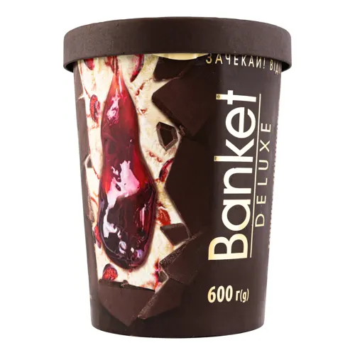 Морозиво 12% Вишня-ваніль Deluxe Banket ст 600г