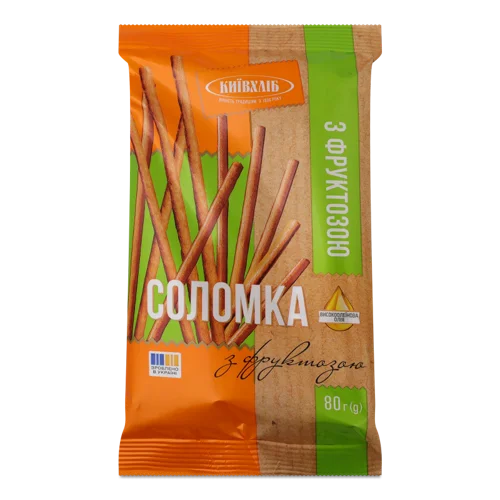Соломка З Фруктозою, Вищого Ґатунку, Картонна Упаковка, 80г