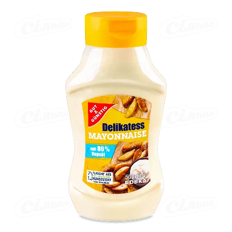 Майонез Gut&Gunstig «Делікатесний» 80%, 500мл