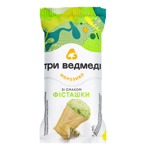 Морозиво 12% зі смаком фісташки Три Ведмеді м/у 75г
