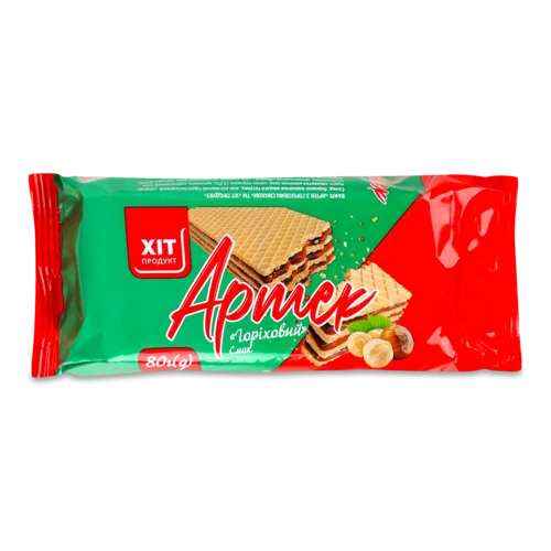 Вафлі Горіхові, В/ґ, Артек Хіт Продукт, 80г