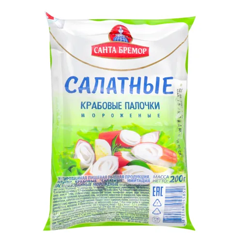 Палички крабові Салатні Санта Бремор вищого ґатунку 200г