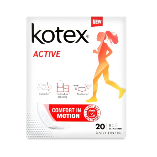 Гігієнічні Прокладки KOTEX Active Щоденні Екстра Тонкі, 20 шт