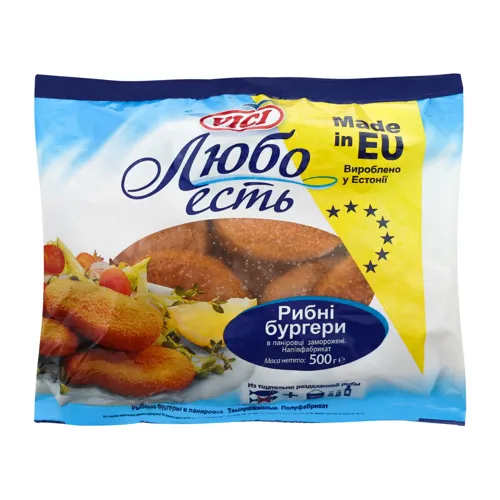Бургери рибні в паніровці заморожені Vici м/у 500г