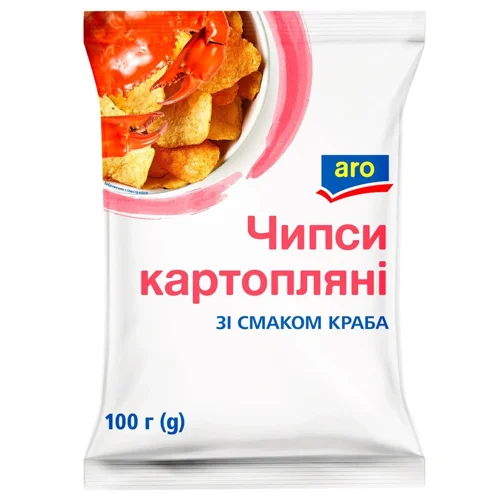 Чипси Aro картопляні зі смаком краба 100г