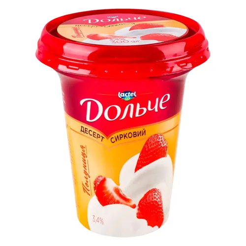 Десерт сирковий 3,4% з наповнювачем полуниця Дольче 300г
