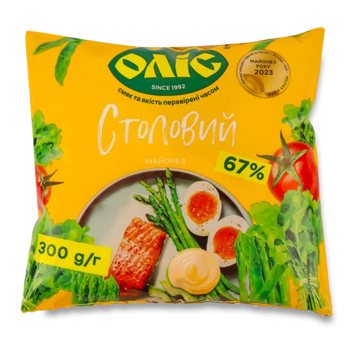 Майонез 67% Столовий, в/ґ, 300г