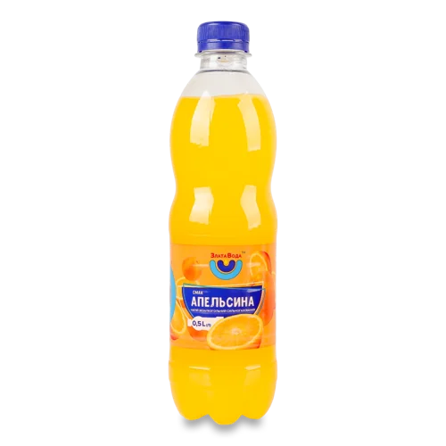 Напій Безалкогольний Соковмісний Сильногазований Смак Апельсина Злата Вода п/пл 0.5л