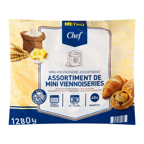 Хлібобулочні Вироби Швидкозаморожені Готові До Випічки Асорті Metro Chef, 1.28кг
