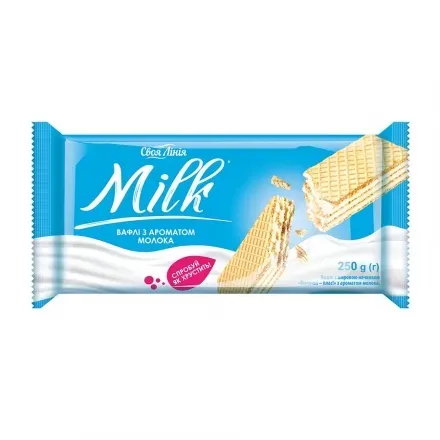 Вафлі 250г Своя Лінія Milk з ароматом молока м/уп