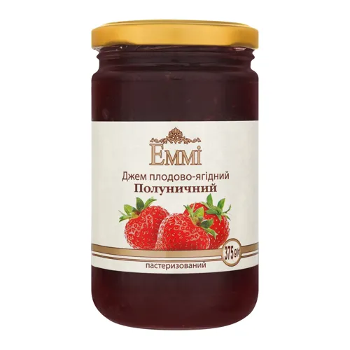 Джем плодово-ягідний пастеризований Полуничний Emmi с/б 375г
