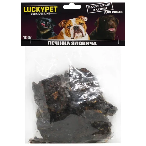 Ласощі для собак Lucky Pet Печінка яловича 100г