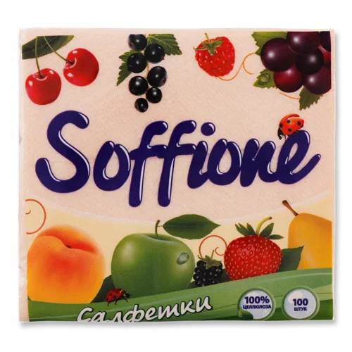 Паперові Серветки Одношарові Soffione 24x24см, 100шт