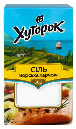 Сіль морська харчова помол №0 500г Хуторок
