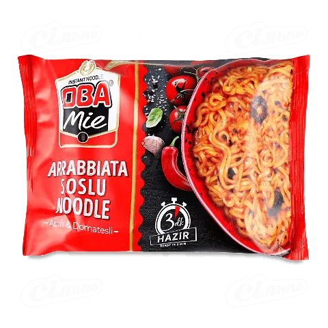 Локшина OBA зі смаком гострого соусу «Арраббіата» швидкого приготування, 80г