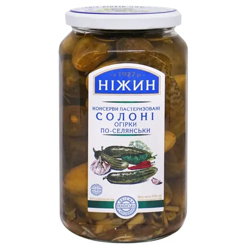 Огірки Ніжин По-Селянськи солоні 920г