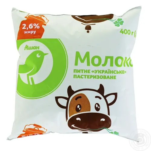 Молоко Ашан 2,6% 400г