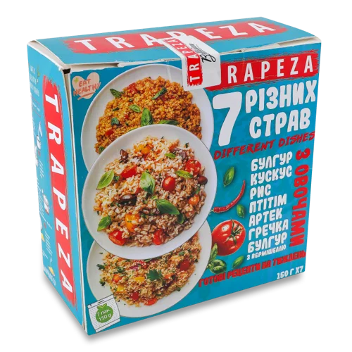 Суміш суха харчова 7 різних страв Trapeza к/у, 7х150г