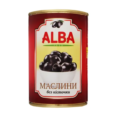 Маслини без кісточки Alba Food з залізної банки 425мл