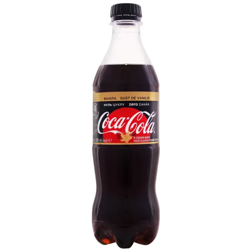 Напій безалкогольний сильногазований безкалорійний Vanilla Coca-Cola 0.5л