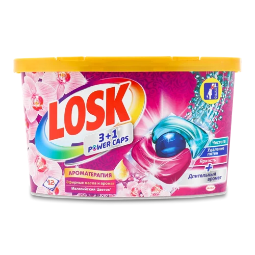 Засіб для Прання В Капсулах Малазійська Квітка Ароматерапія, Power Caps Losk 12х13г