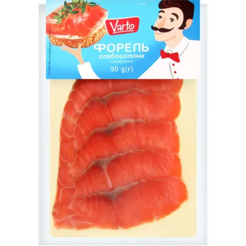 Форель Varto філе-нарізка слабосолона 90г