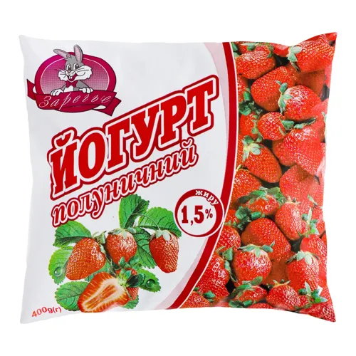 Йогурт 1.5% Полуничний Заречье м/у 400г