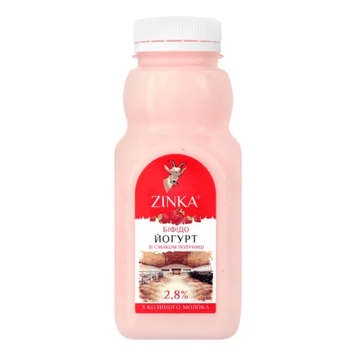 Біфідойогурт 2,8% зі смаком полуниці Zinka 300г