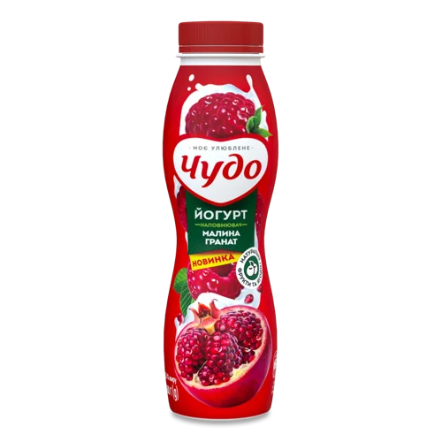 Йогурт 2.5% з Фруктовим Наповнювачем Малина-гранат, п/пл, 260г