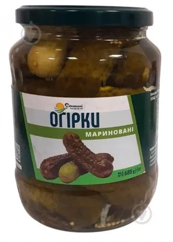 Огірки мариновані (6-9см) 720мл/680г ТМ Домашні продукти