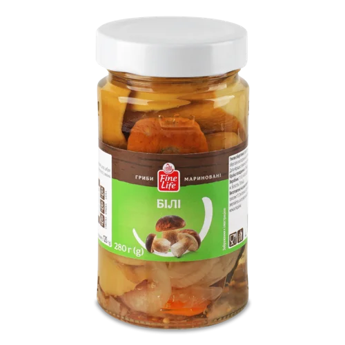 Гриби Білі Мариновані В/с, Скляна Банка 280г