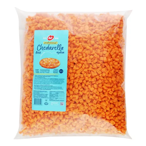 Продукт сирний 45% м'який кубик Chedarella Lel' м/у 1кг