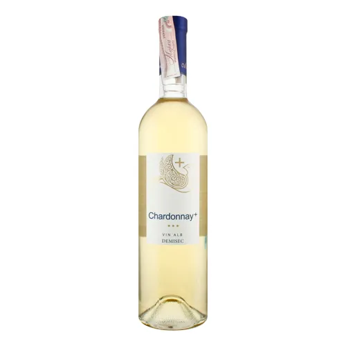 Вино 0.75л 11.5% біле напівсухе Chardonnay Plus пл
