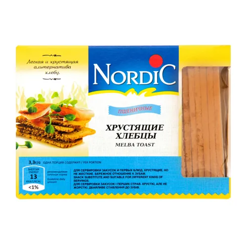 Хлібці хрусткі зі злаків пшеничні Nordic 100г