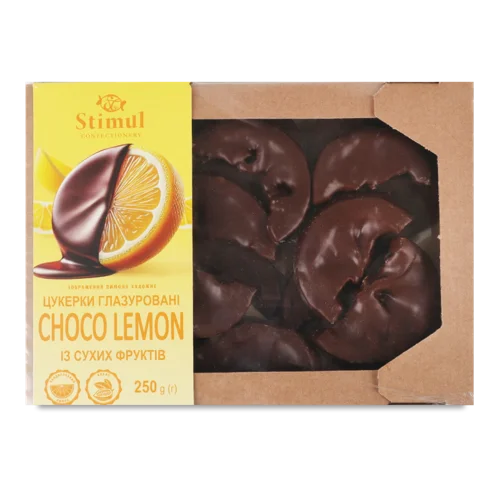 Цукерки Глазуровані З Сухих Фруктів Choco Lemon Stimul, к/у, 250г
