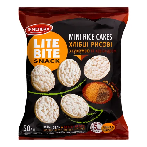 Хлібці рисові з куркумою та коріандром Lite Bite Жменька м/у 50г