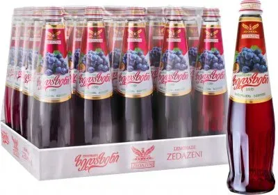 Упаковка грузинського лимонаду Zedazeni безалкогольний газований напій зі смаком Сапераві 0.5л х 20 шт
